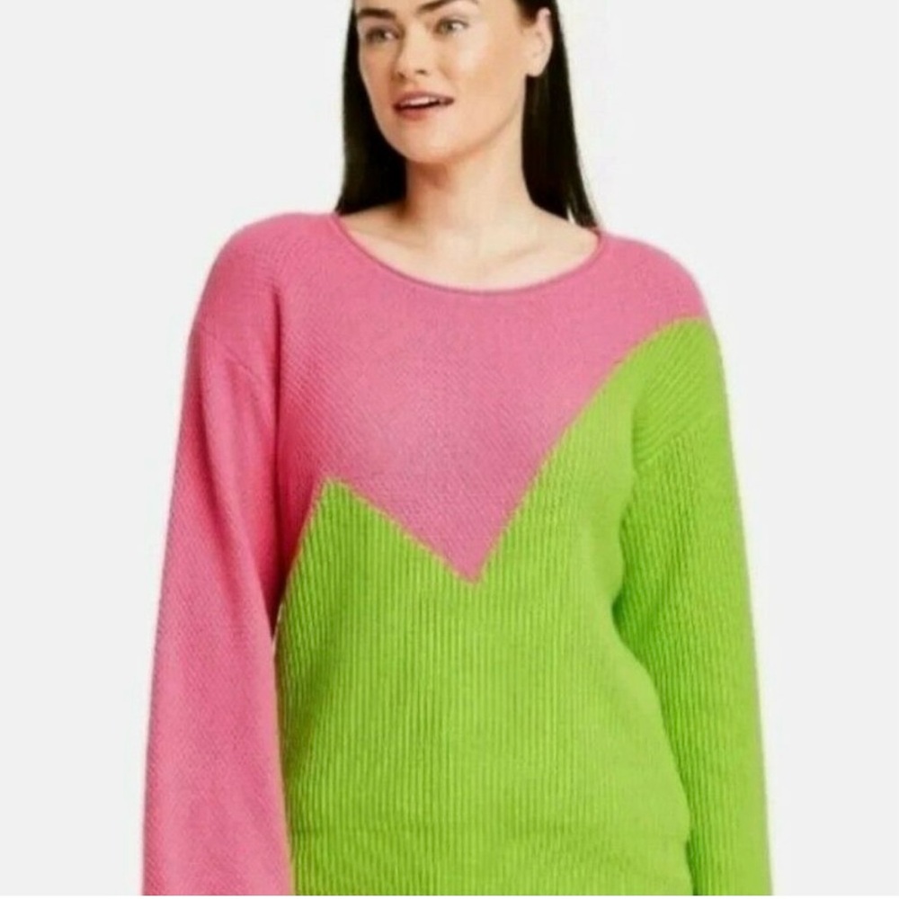 Victor Glemaud X Target Pink & Green Color Block Sweater Size Medium - Picture 3 of 9